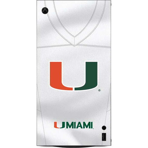University of Miami White Jersey XBox Series X Digital Edition Console Skin